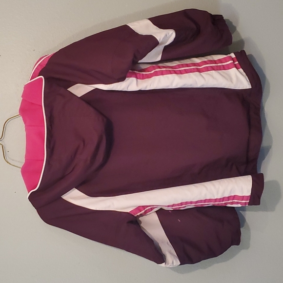 ☆HP☆ Reversible windbreaker/rain & Fleece jacket Girls S/M Pink.& Purple w/white - Picture 3 of 13